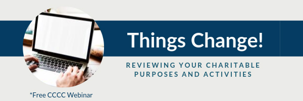 Free CCCC Webinar – Reviewing Your Charitable Purposes and Activities